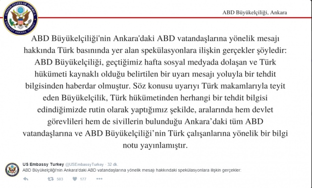 ABD'den açıklama: O uyarıyı yaptık çünkü... ABD'den açıklama: O uyarıyı yaptık çünkü...