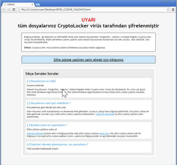 TTNET CryptoLocker Saldırısına Dikkat