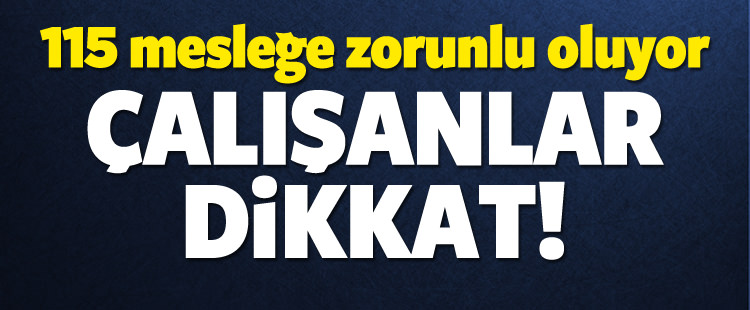 115 meslek i&ccedil;in belge zorunluluğu geliyor!