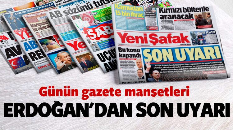 23 Kasım &Ccedil;arşamba Gazete Manşetleri