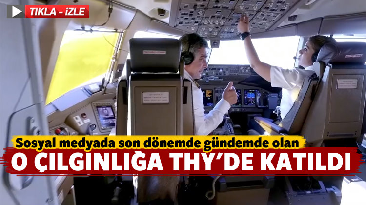 Mannequin Challenge akımına THY'de katıldı