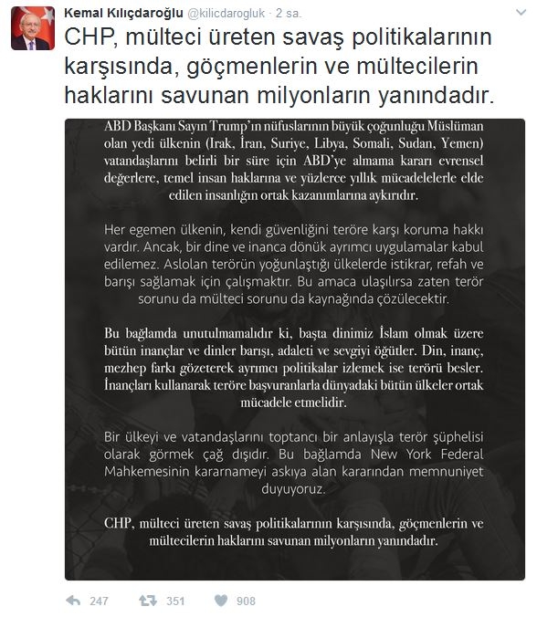 Kılıçdaroğlu'ndan ABD Mahkemesi'ne tebrik!