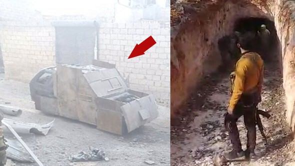 DEAŞ'ın tünelleri ve bombalı aracı görüntülendi!