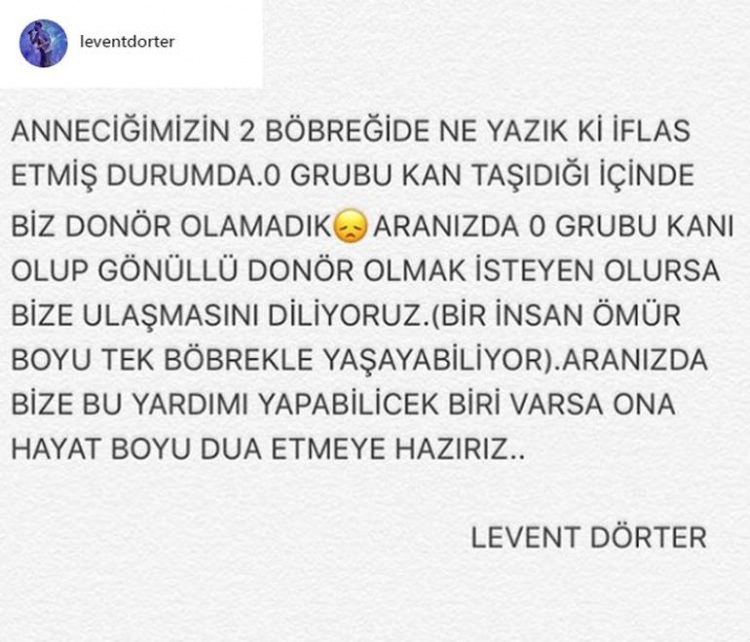 Levent Dörter'den yardım çığlığı